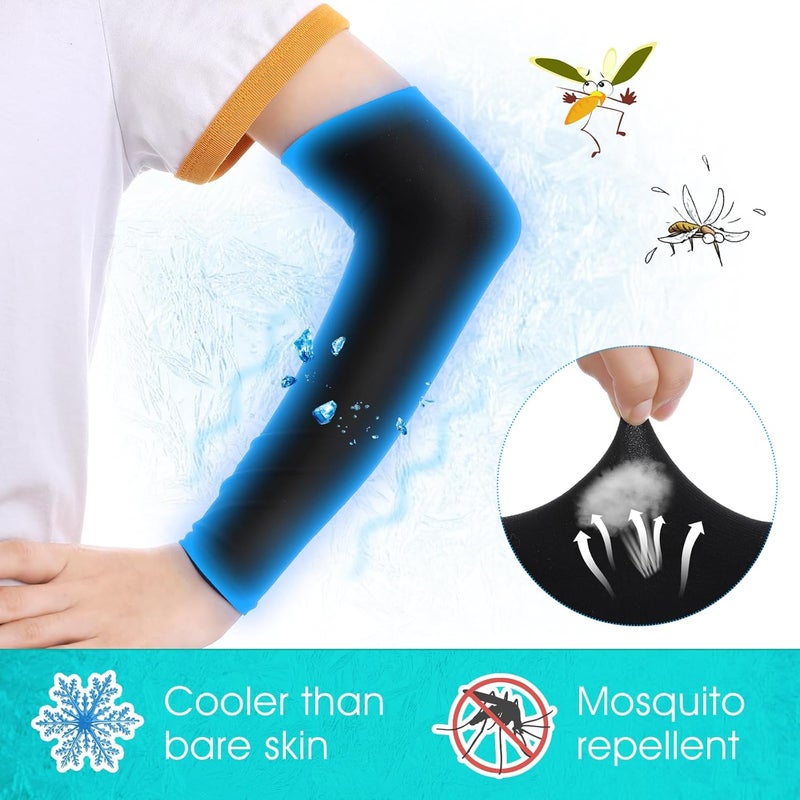 Telooco 2 Pairs Kids Arm Sleeves UV Sun Protector Basketball Arm Sleeve for Boys Girls Athletic Sleeves for Child - Image 5